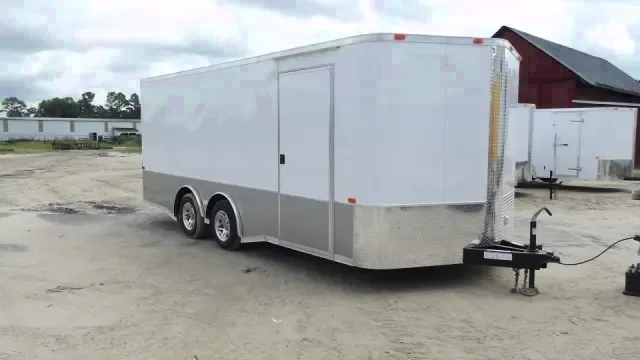 18ft Car Hauler White w/Wrap Around ATP