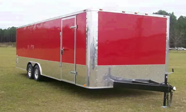 24FT Car Hauler - Red Flat Front