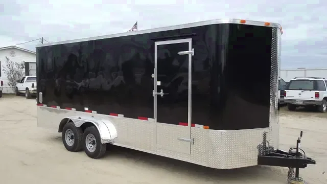 20FT ENCLOSED BLACK CAR HAULER WITH V-NOSE