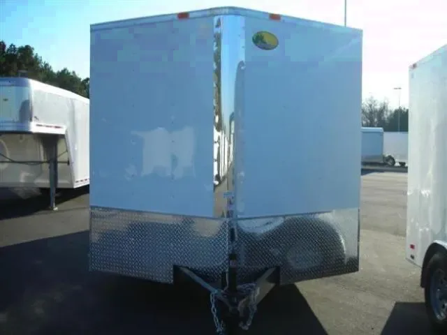 White 20FT Enclosed Car Trailer with 3500lb axles