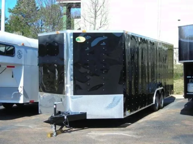 Black V-nose 24FT Enclosed Car Trailer