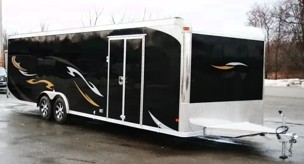 28ft enclosed car hauler black with graphics