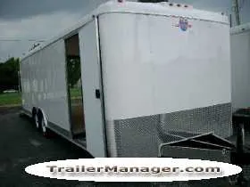 White 24ft Flat Front Car Hauler