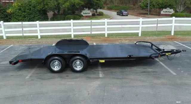 18ft Black Steel Open Deck Car Hauler