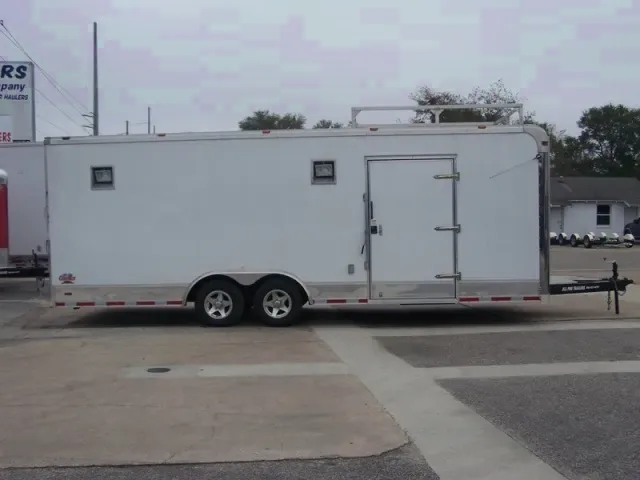 White 24ft Loaded Car Hauler Trailer