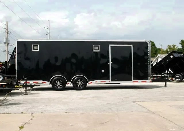 24ft Black Flat Front Race Trailer LOADED