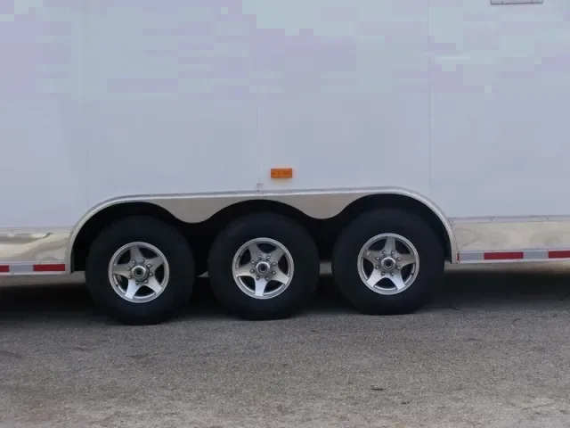 WHITE 30FT LOADED CAR HAULER TRAILER