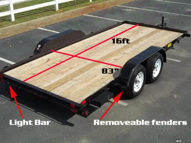 16ft Tandem Axle, 3500lb axles Car Hauler