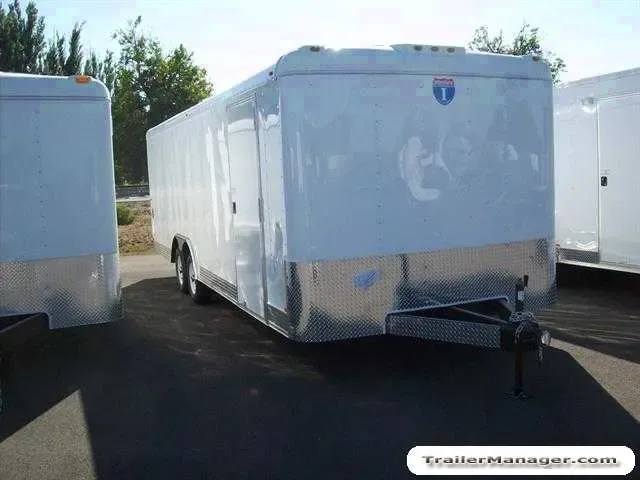 20ft WHITE Enclosed Car Hauler With Ramp