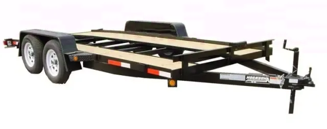 16FT CHANNEL CAR HAULER WITH WOOD DECK
