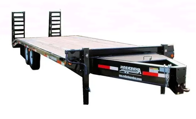 28FT PINTLE HITCH CAR HAULER WITH STAND UP FOLD OVER RAMPS