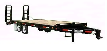 28FT BLACK STEEL FRAME WITH DECKING-PINTLE HITCH