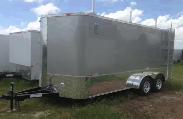 Silver Tandem Axle Car Hauler 16ft with Ladder Racks