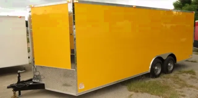 YELLOW 20FT V FRONT ENCLOSED CAR HAULER