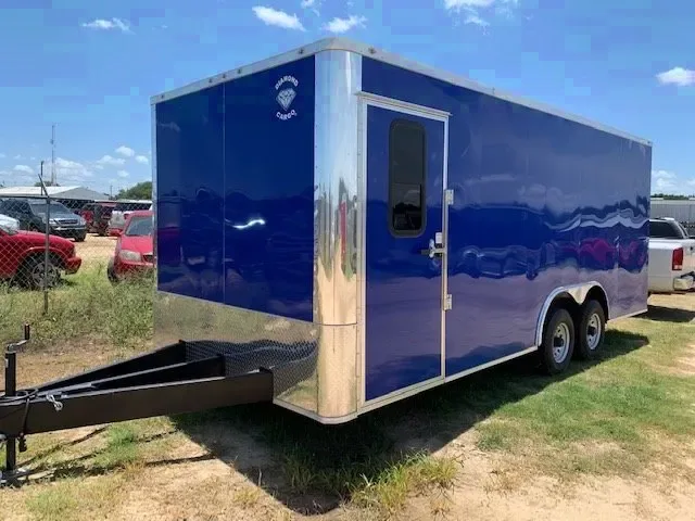 20FT TA COBALT BLUE FLAT FRONT CARGO TRAILER
