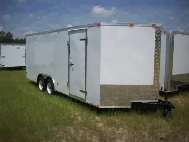 WHITE 8.5X20 ENCLOSED CARHAULER TRAILER 2025