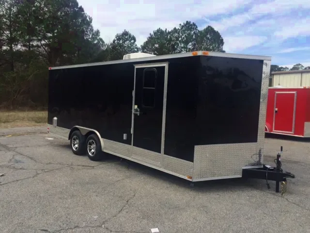 BLACK 8.5X20 SA ENCLOSED AUTO HAULER TRAILER