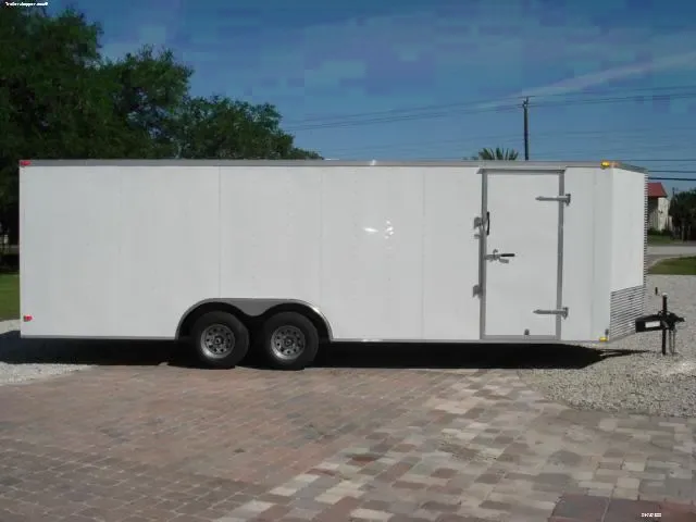 24FT WHITE ENCLOSED CAR HAULER