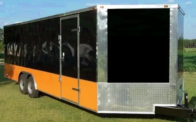 24FT ENCLOSED CAR HAULER BLACK AND ORANGE