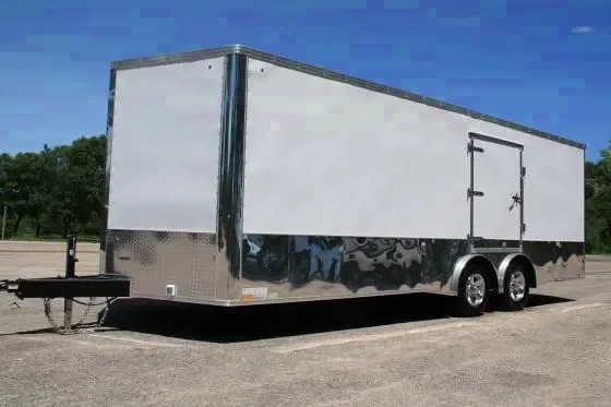 24FT ENCLOSED AUTO TRAILER W/WRAP AROUND DIAMOND PLATING