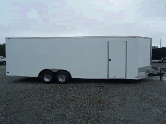 Car Hauler 24ft TA  White with 2-3500lb Axles