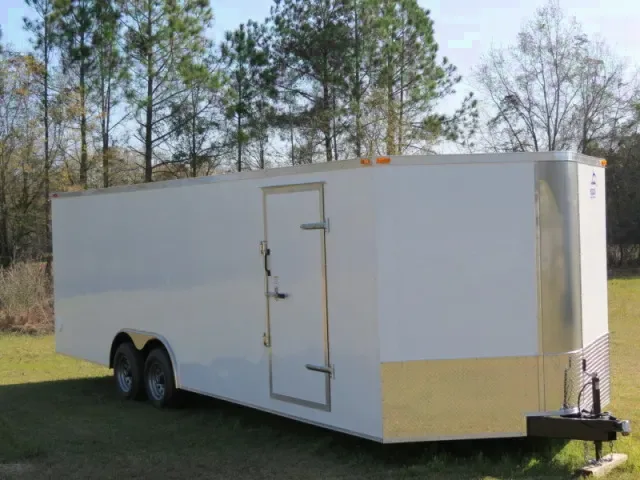 WHITE 24FT CAR HAULER WITH 5200# AXLES