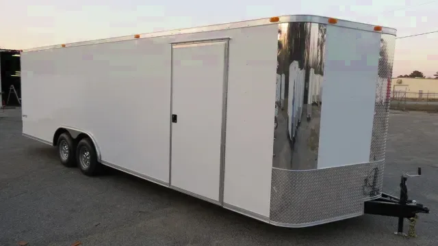 24FT CAR HAULER BULLET NOSE-WHITE