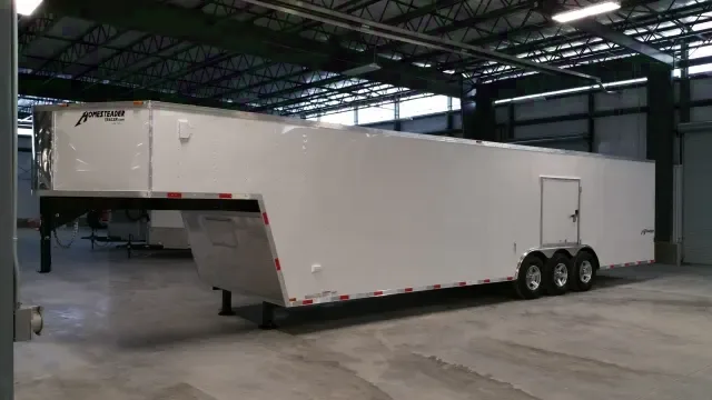 8.5X40 TTA ENCLOSED GOOSENECK TRAILER (WHITE)