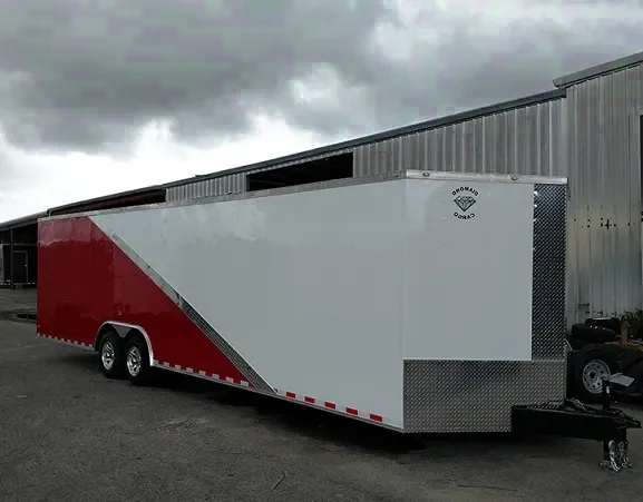 BEAUTIFUL TWO TONE WHITE AND RED 24FT CAR HAULER