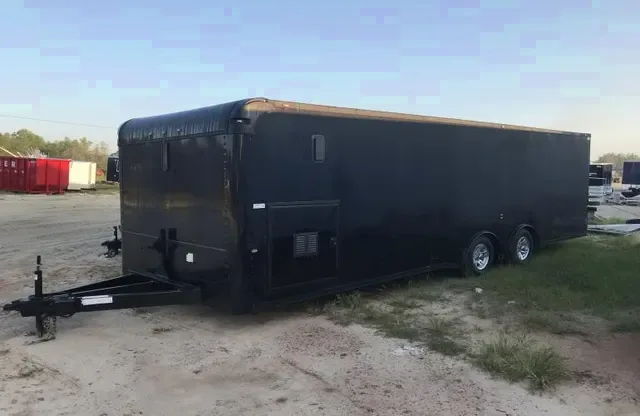 26FT BLACK FLAT FRONT RACE TRAILER -LOADED-