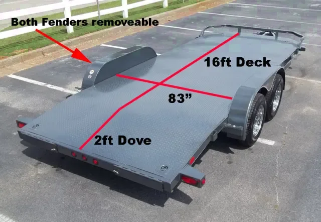 18ft Open Car Hauler  - Diamond Plate Flooring