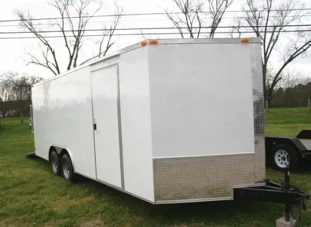 White V-nose Car Hauler - 16ft