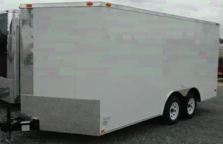 WHITE V-NOSE 20FT ENCLOSED AUTO TRAILER