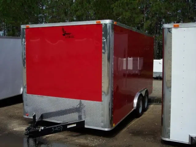 RED 20FT CAR HAULER W/STONE GUARD
