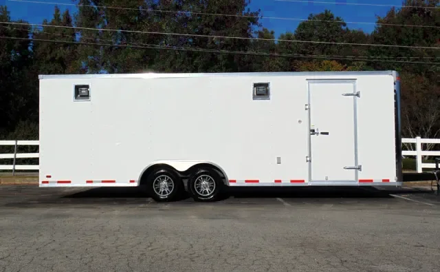 24FT WHITE RACE CAR TRAILER