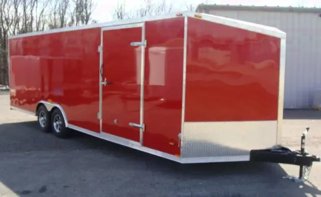 24ft RED BUMPER PULL RACE TRAILER