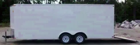 WHITE V-NOSE 24FT CAR HAULER W/RAMP