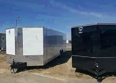 White 28ft Car Hauler w/Awning & A/C