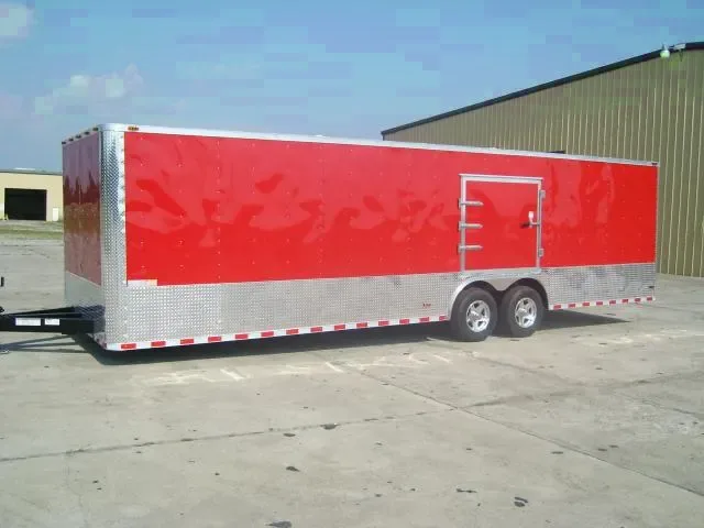 Red 28ft Flat Front Car Hauler