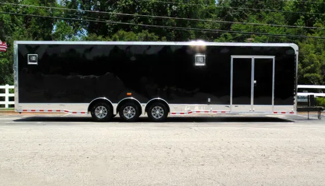 34FT BLACK LOADED RACE CAR TRAILER