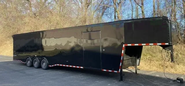 BLACK 44FT GOOSENECK CAR TRAILER