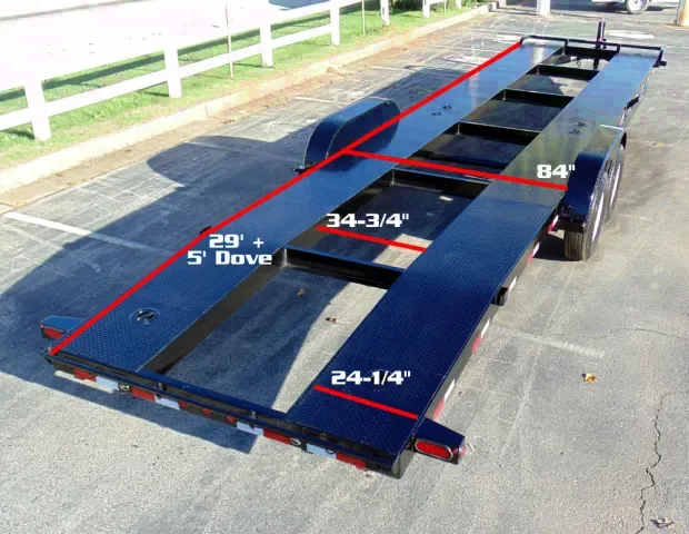 34ft Open Car Hauler-Black Channel frame