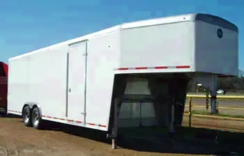 32ft Car Hauler-White-Gooseneck