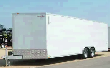 24ft Foot Wedge Nose Car Hauler-White