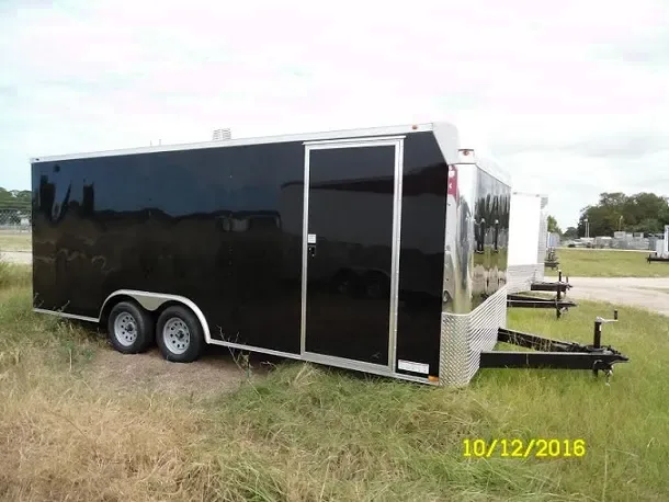 18ft Black Flat Front Car Hauler