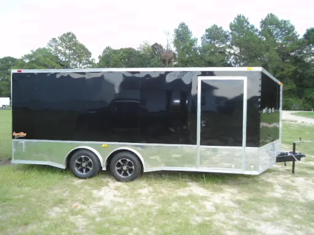 18ft Black V-nose Car Hauler w/Insulated Ceiling