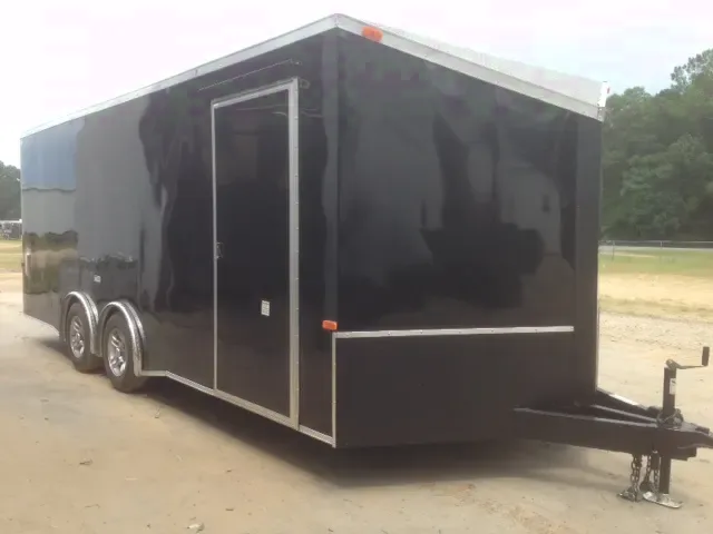 20ft Black V-Nose Car Hauler w/Plywood Interior