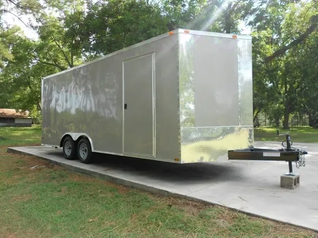 20ft T.A. Beige  V-Nose Car Hauler