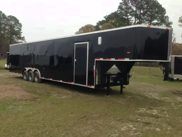 42ft  2 Car Gooseneck  Black Trailer