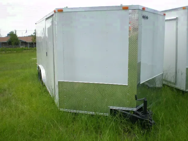 White 18ft V-nose Auto Hauler